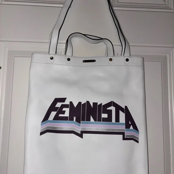 Rebbeca Minkoff White Feminista Tote Bag - Picture 1 of 2